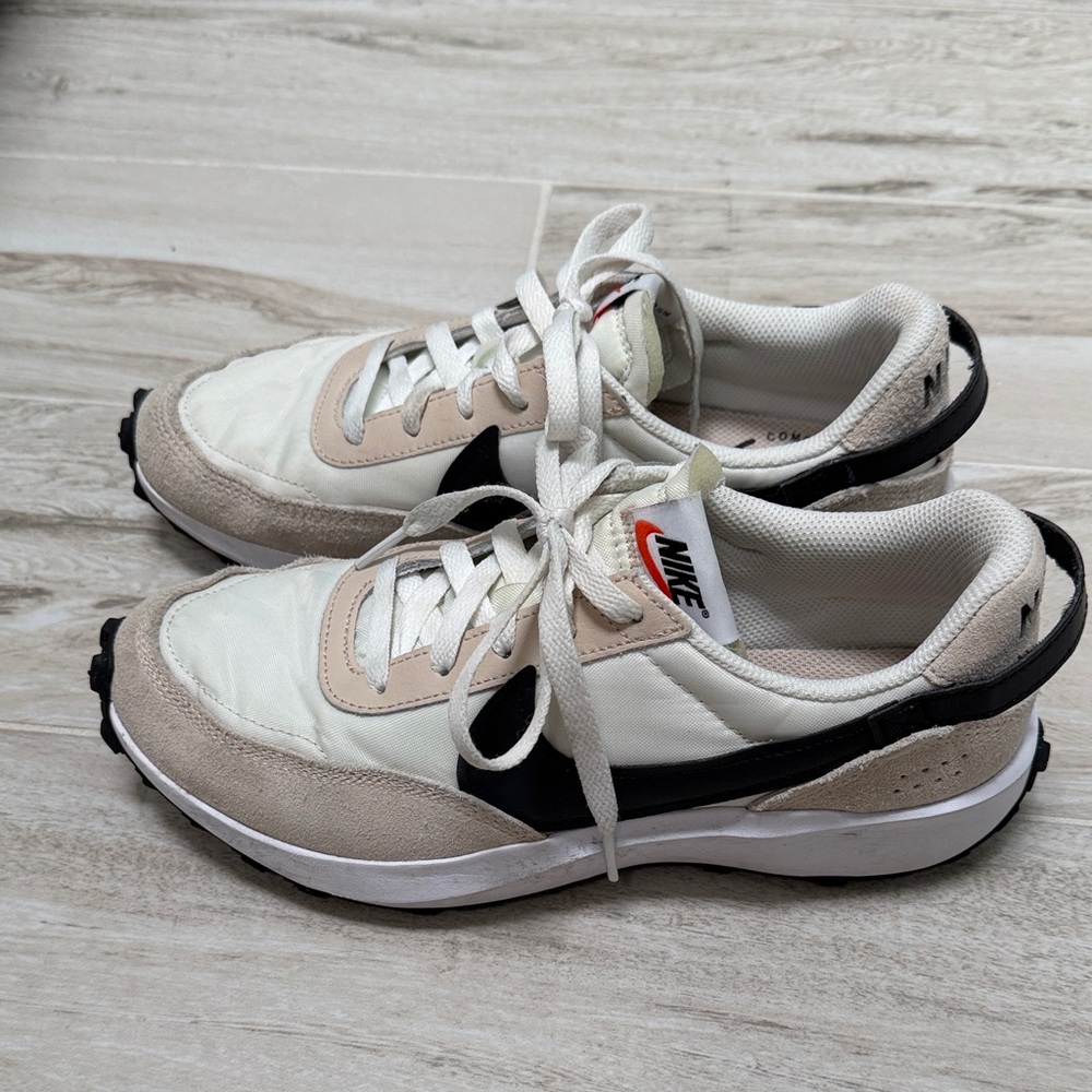 Nike Women's White, Black & Beige Retro-Style Sneakers